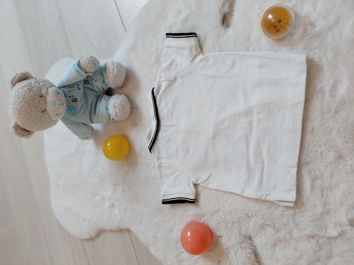 Polo blanc Petit Bateau 6 mois - photo numéro 3