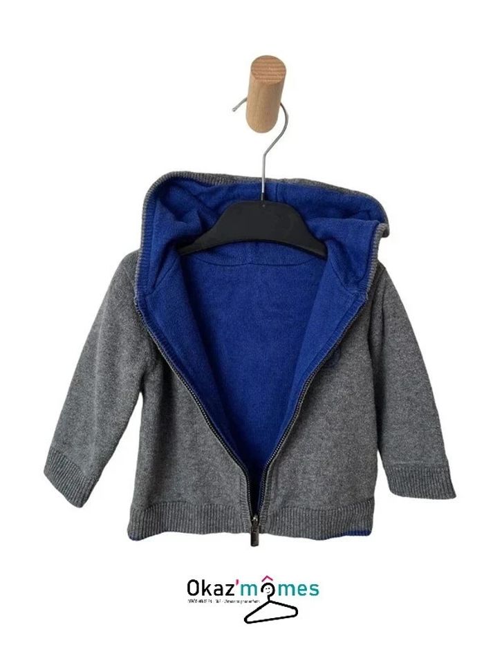 Gilet zippé à capuche (contient de la laine) - Jacadi 6 mois (67cm) - photo numéro 3