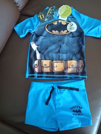 ensemble de bain garcon UV +50 batman marvel 92/98 cm 2/3 ans