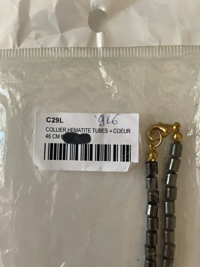 Collier hématite Tube+Coeur - photo numéro 4