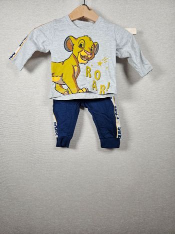 Ensemble roi lion   t-shirt manches longues + pantalon  disney 3 mois 62 cm 