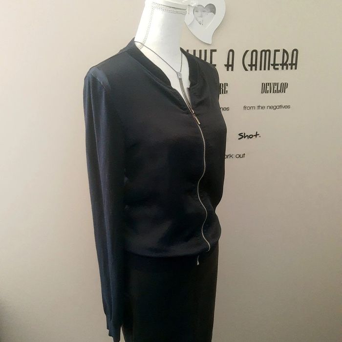 Blouson léger satiné bleu nuit bi matière Grain de Malice - photo numéro 3