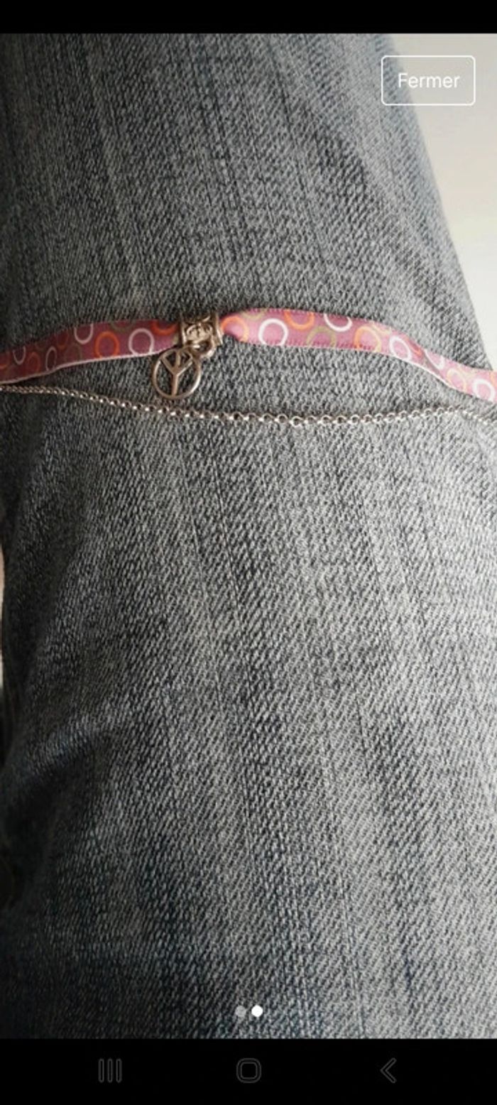 Magnifique bracelet tissu et chaîne - photo numéro 2