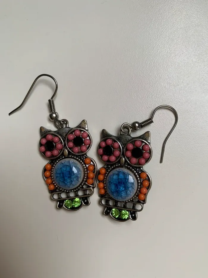Paire de boucles d’oreilles Hibou/chouette - photo numéro 2