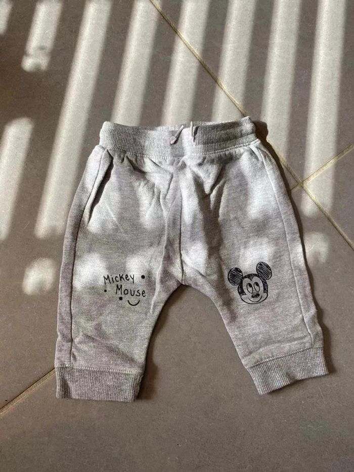 Ensemble (pantalon & gilet zippé) Mickey - Bleu Marine & Gris - 3 mois - photo numéro 5