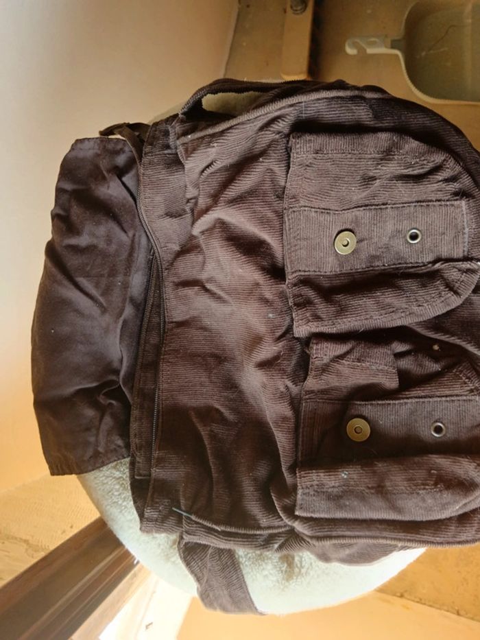 Sac marron en tissu - photo numéro 4