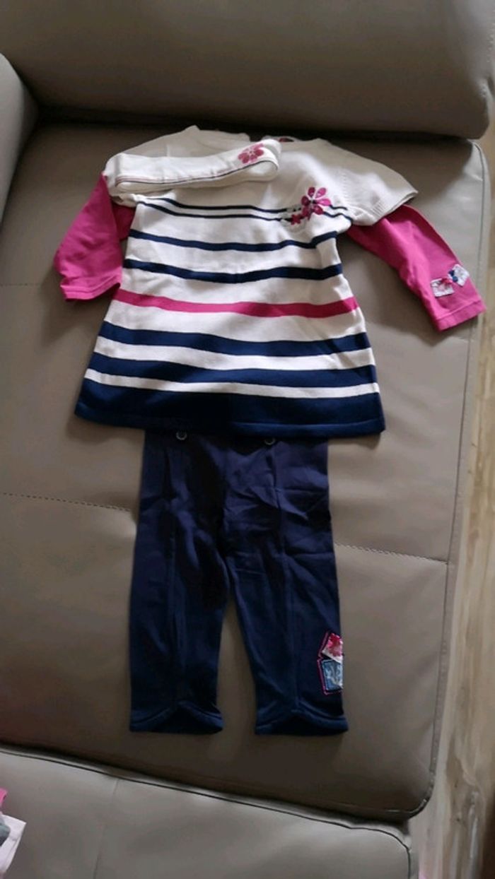 Ensemble 5 pièces bleu marine rose blanc - photo numéro 8