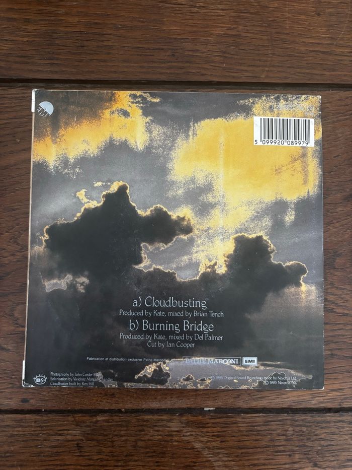 Vinyle 45 tours Kate Bush Cloudbusting - photo numéro 3
