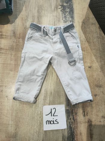 Jeans gris avec ceinture pour bébé garçon 12 mois obaïbi