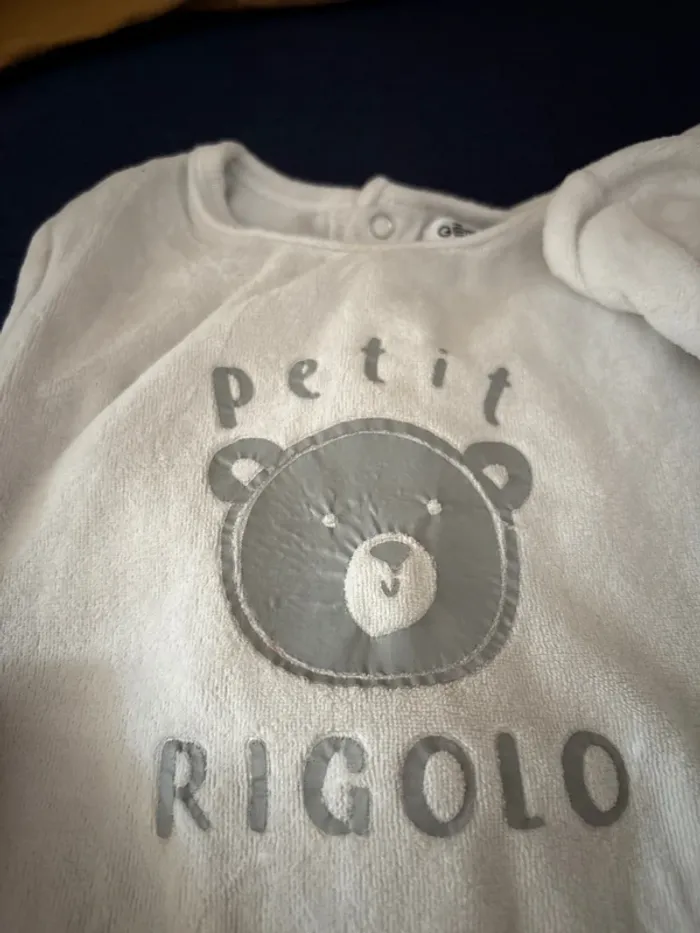 Lot 2 pyjamas velours blanc - photo numéro 3