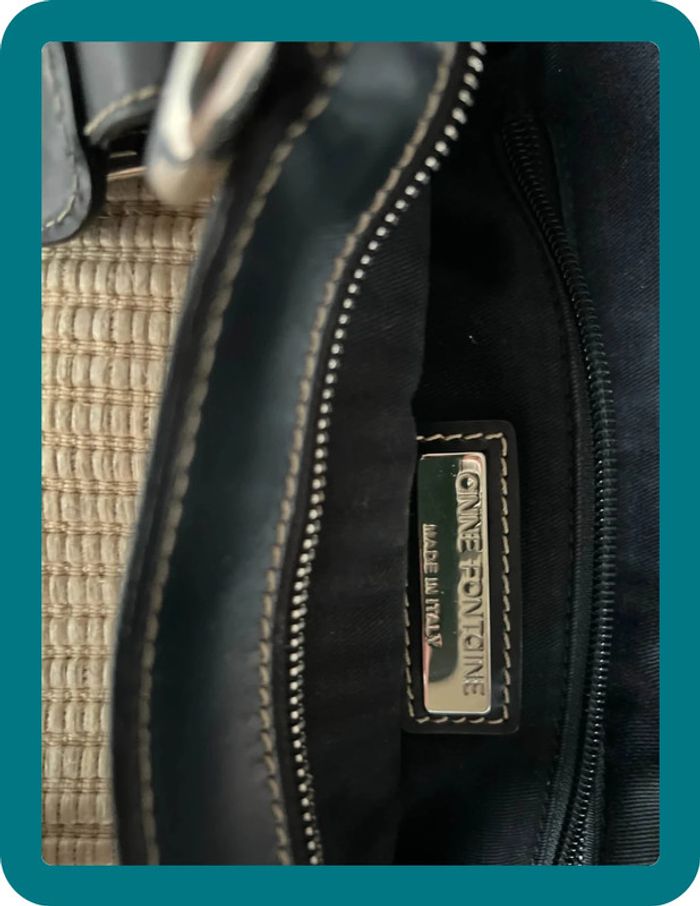 Sac à main cabas paille et cuir vintage - Anne Fontaine - photo numéro 10
