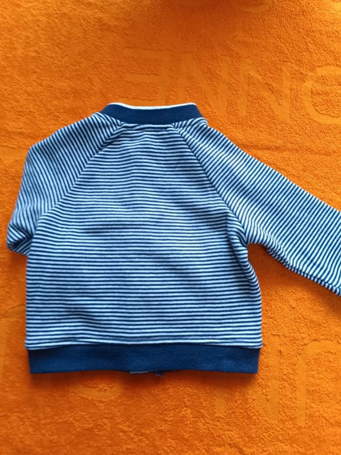 Veste sweat zippée rayé Obaïbi 6 mois - photo numéro 6