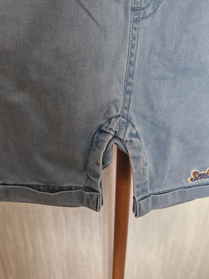 Salopette courte bébé garçon 24 mois Mots d'enfants bleu coton - photo numéro 6