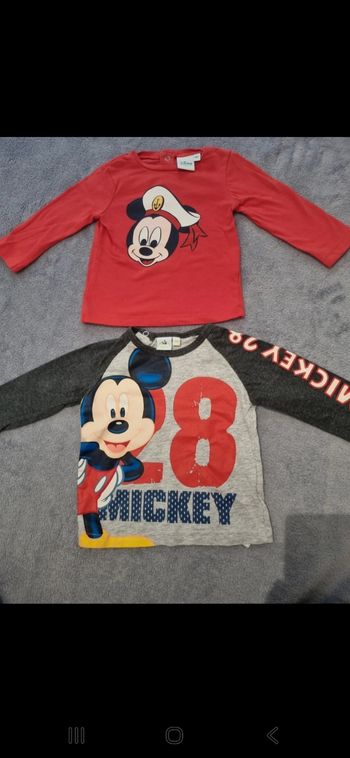 Lot 2 manche longue mickey disney