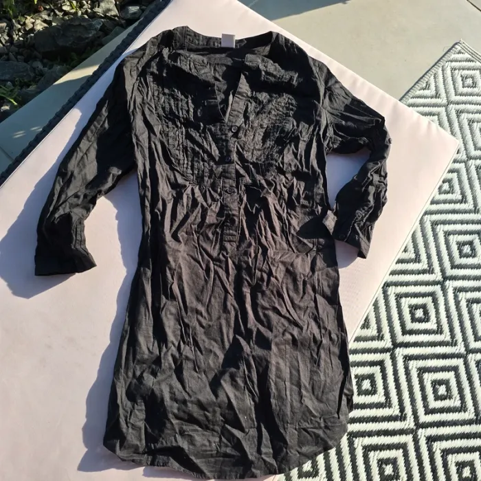 Chemisier long tunique noire taille 36 camaieu