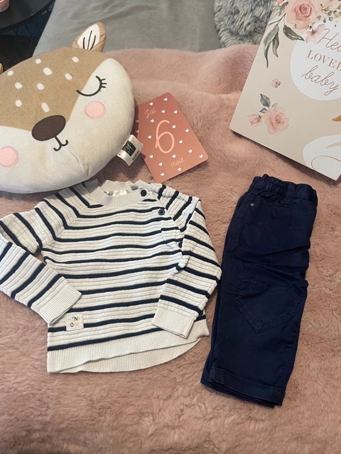 Ensemble pantalon et pull léger 6M