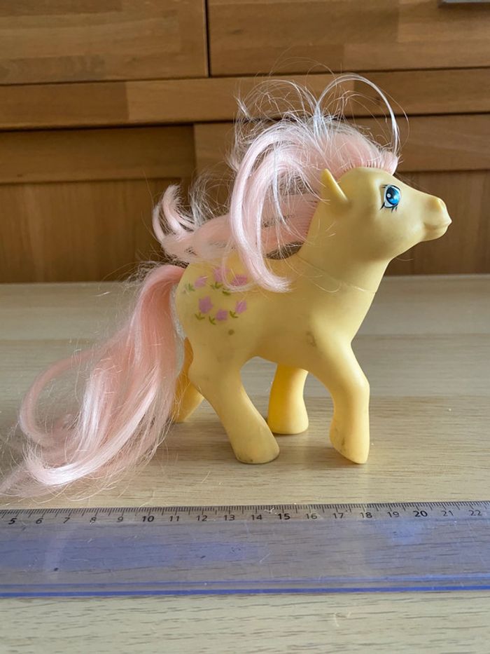 Mon petit poney Little pony hasbro 1984 vintage tulipe rose jaune earth ponies posey