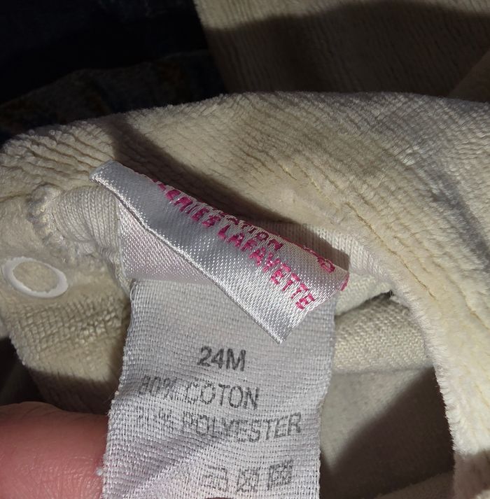 Pyjama velours une pièce creme 24 mois - photo numéro 6