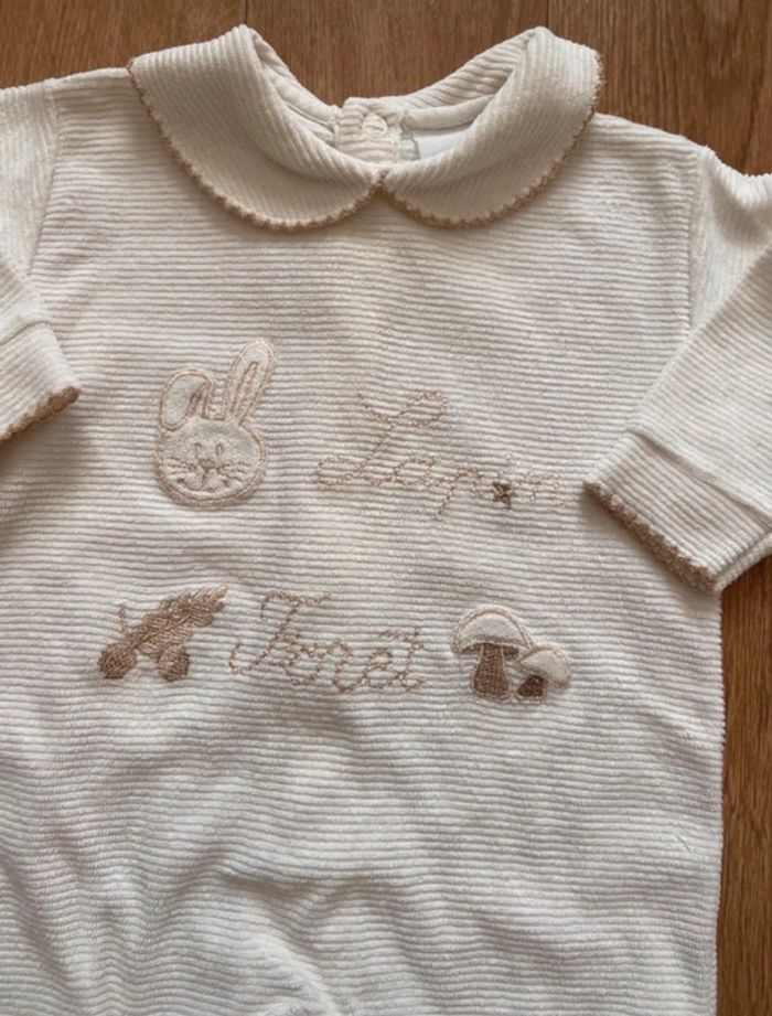 Pyjama velours crème mixte 1M - photo numéro 3