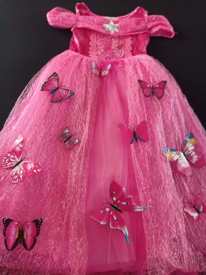 Déguisement robe princesse rose papillon 5-6ans - photo numéro 2