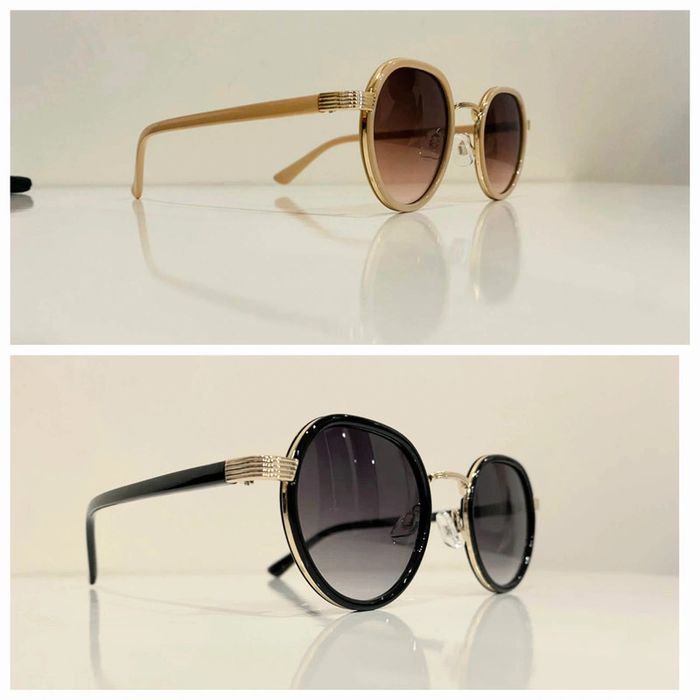 Lot de deux lunettes de soleil mixte noire et beige taille small - photo numéro 3