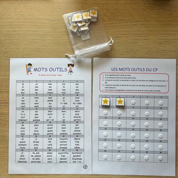 Fiche Montessori : Les mots outils du CP
