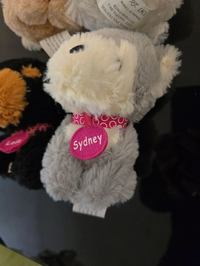 Lot de 4 peluches petits chiots 12cm - photo numéro 3