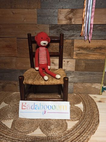 peluche singe rouge crochet tbe fait main