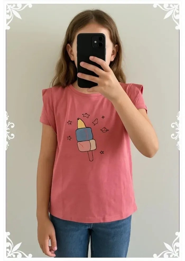 T-shirt rose Grafity enfant fille taille 10 ans