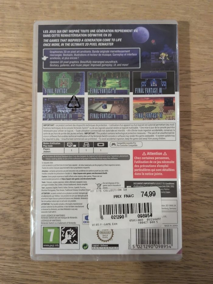 Final fantasy I à VI collection anniversaire switch neuf sous blister - photo numéro 2