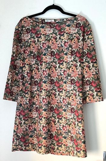 Robe Droite Imprimée Fleurs Taille Unique