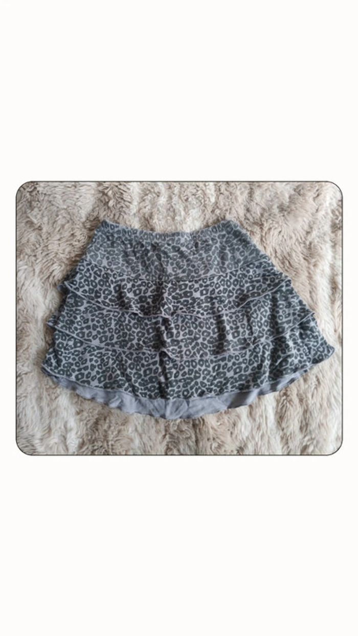 Jupe grise motif léopard 6 ans -In Extenso