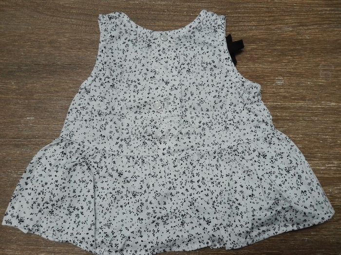 Tunique débardeur IKKS blanc noir fleurs liberty - photo numéro 2