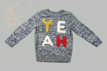 Pull tricot bleu gris Orchestra 9 mois 71 cm garçon