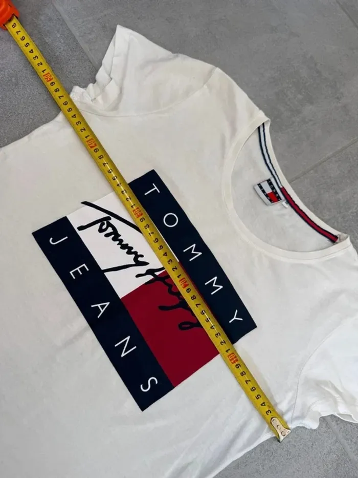 T-shirt Tommy Jeans femme blanc taille S très bon état - photo numéro 4