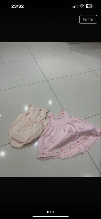 Lot de 2 robe sergent major taille 6 mois