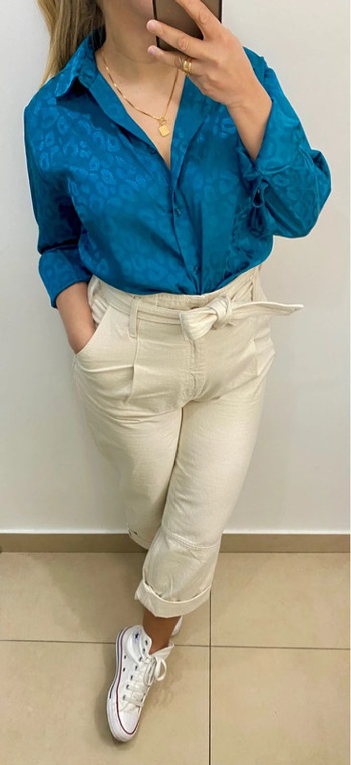 Jolie Chemise Satinée Imprimée Taille 38 - photo numéro 2