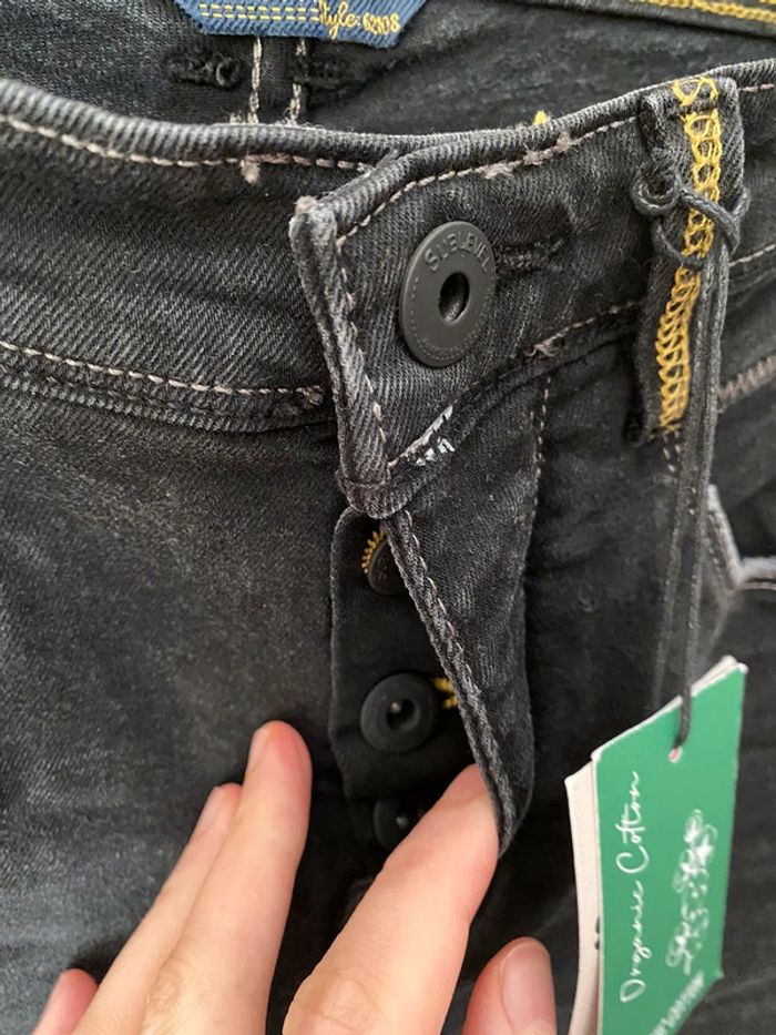 Superbe beau jean noir effet dégradé blanc Homme neuf avec étiquette taille 40 Sublevel - photo numéro 6