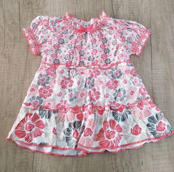 Robe fille rouge et blanc taille 3 mois