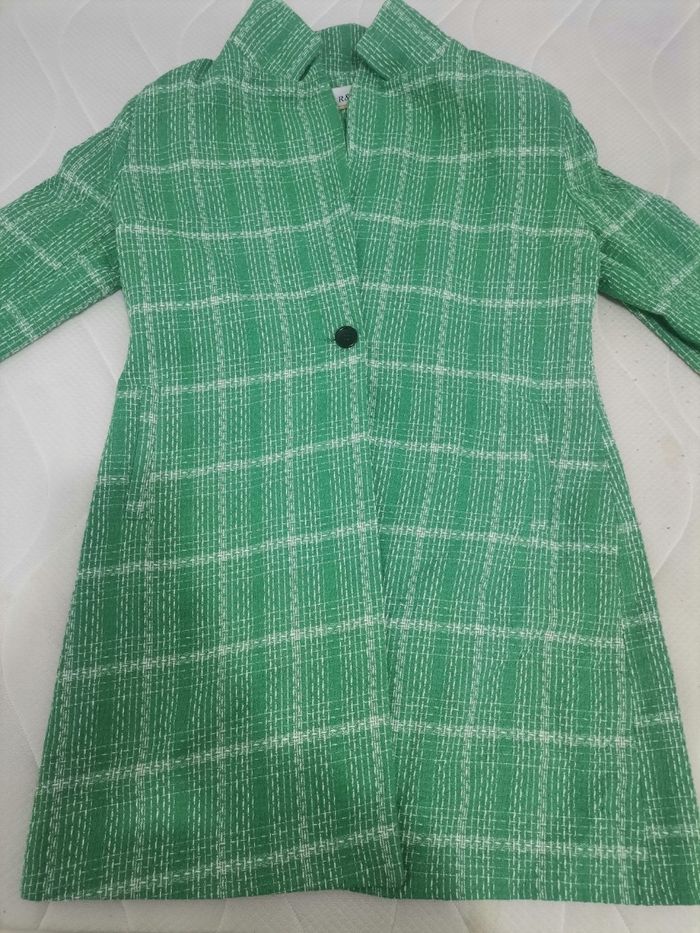Robe manteau verte élégante taille 46 R&M style chic intemporel