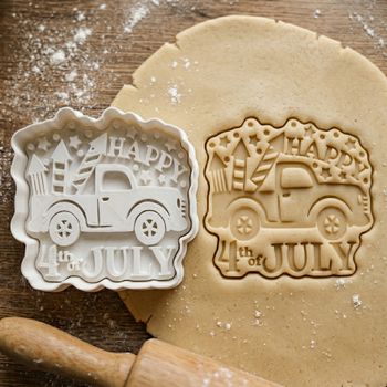 Emporte-pièce Camion Vintage 4 Juillet Happy 4th of July Biscuit Sablé