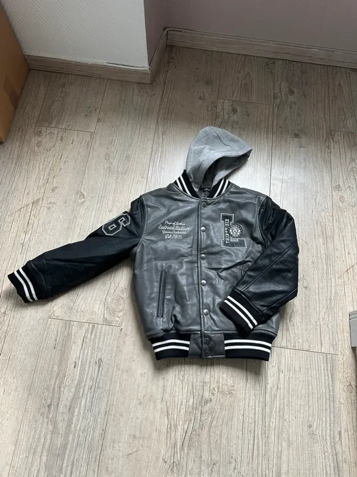 Blouson cuir bomber 12 ans garcon
