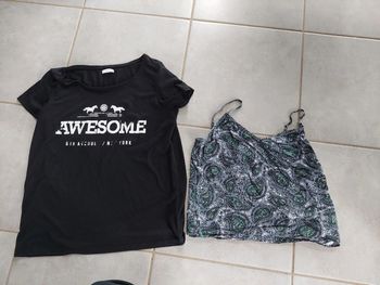 Lot hauts femme M x2