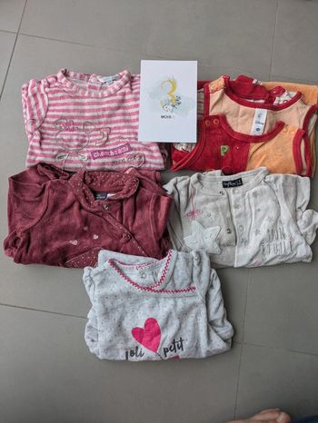 Lot 5 pyjamas velours 3 mois
