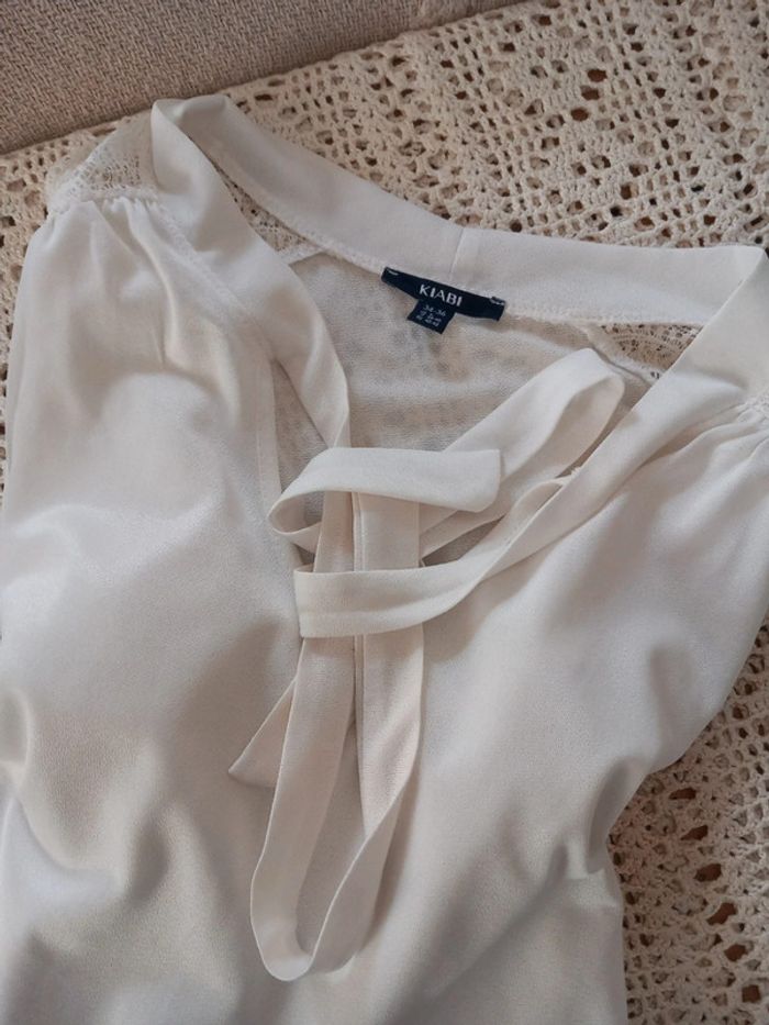 Blouse blanc épaules ajouré - photo numéro 3
