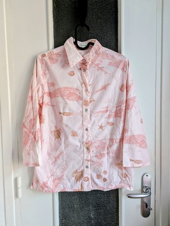 Chemise rose armor lux à motifs marin manche trois quarts taille 36