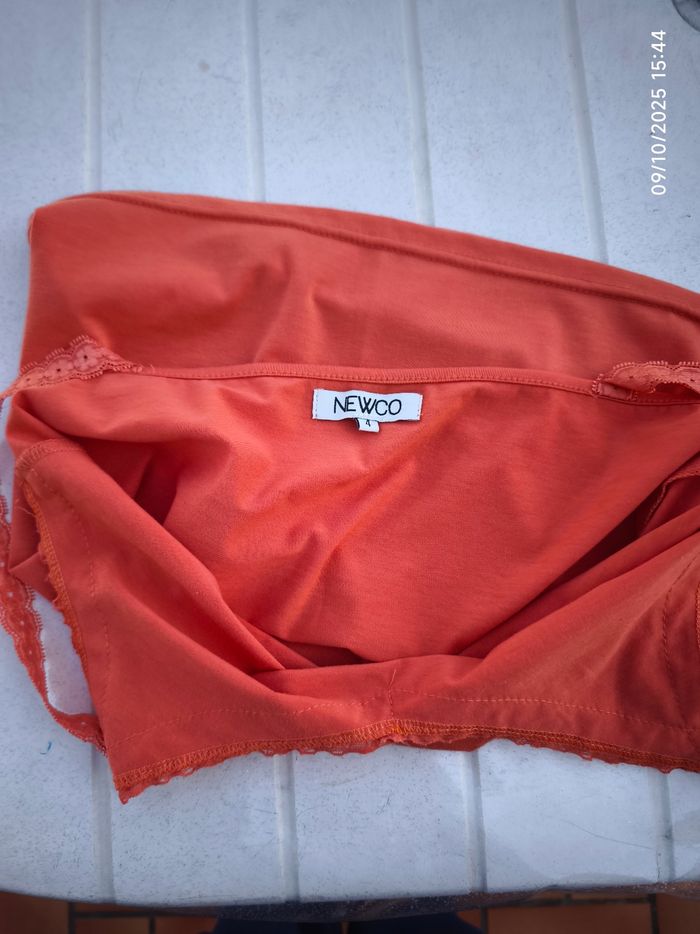 Top à bretelles dentelle orange T. 4 - photo numéro 9