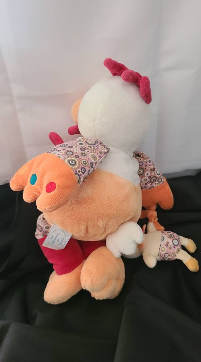 DOUDOU ET COMPAGNIE POULE POUPILOU BLANCHE ORANGE BEBE - photo numéro 4
