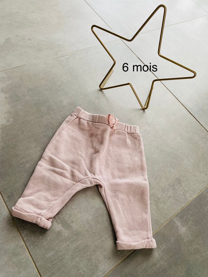 Pantalon rose rayé argent 6 mois kiabi