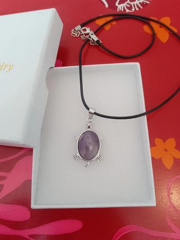 Collier tortue avec pierre naturelle d'améthyste 💜.
